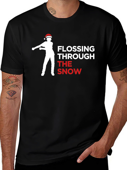 Flossing Through The Snow Christmas T-Shirt